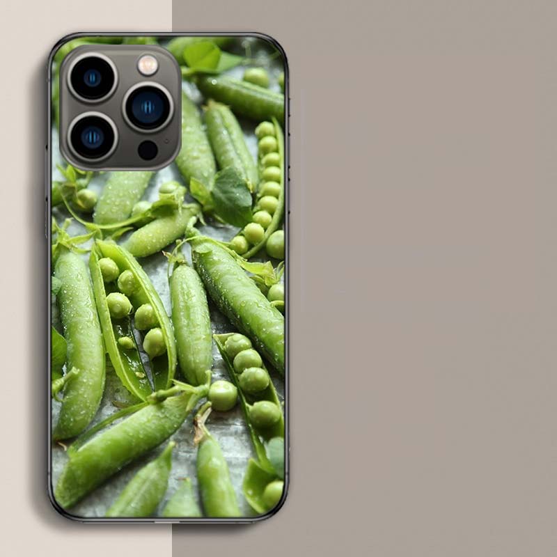 

Откройте чехол для телефона в виде стручка зеленого горошка для iPhone 17 Air 15 Pro 14 Plus 16 Pro Max 17E 16E 12 13 Mini 11 Крышка Милые Fundas iPhone 12 Mini