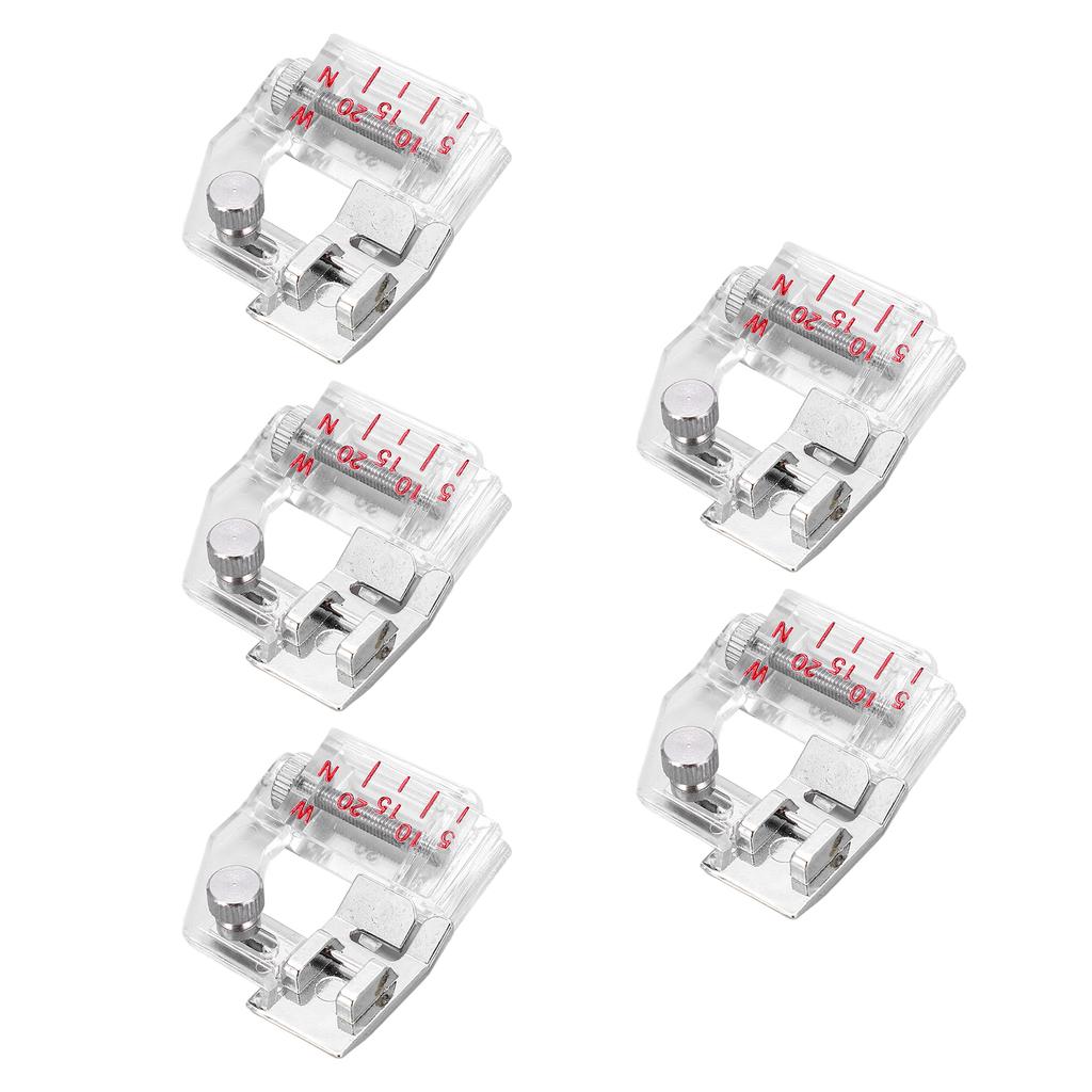 5PCS Bias Tape Foot Portable Multifunction Adjustable Width Stainless Steel Bias Binding Foot