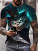 Novel Owl Pattern 3D Printed Crew Men's T-Shirt Summer Animal Oversized Shirt Men's Anime
