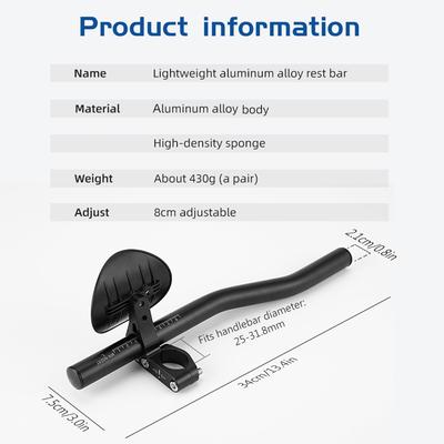 Bicycle Rest Handlebars Adjustable Bicycle Triathlon Handlebars Cycling TT Bars for Road Bike MTB