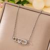 Women's Silver Titanium Steel Necklace with Micro-Inlaid Zircon - Elegant, Durable Clavicle Chain Jewelry