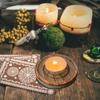Witch Altar Tray Astrology Plate Ritual Dish Decor Pentacle Candle Holder Pentagram Wooden Tray With Pentagram Home Decor