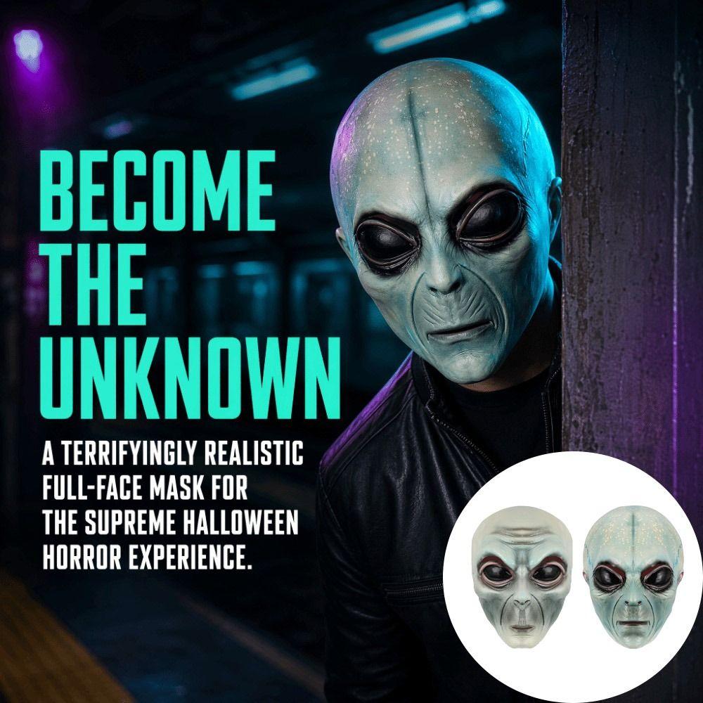 Masque intégral Masque d'extraterrestre Masque d'extraterrestre vert Masques d'extraterrestres Masque d'Halloween amusant Déguisement de Carnaval