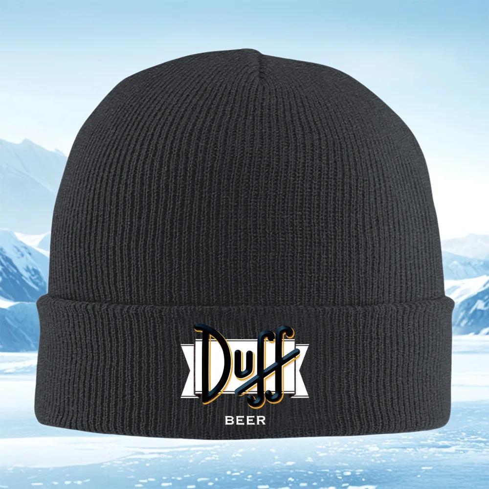 New Duff Beer Logo Black Font Style Men Women Unisex Knitted Hat Beanie Outdoor Cycling H