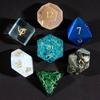 Cusdie 7er Pack Stein Glas DND Würfel Zufällige Farbe Edelstein Würfel Set D4 D6 D8 D10 D% D20 Polyedrische Würfel für Brettspiel Sammlung