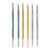 Double Headed Cuticle Scraper Stainless Steel Nail Pusher Nail Polishs Remover Manicure Tools Circle Shaped Nail Cleaner
