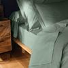 Drap housse 180x200 cm - bonnet 30 cm - 100% coton - sauge