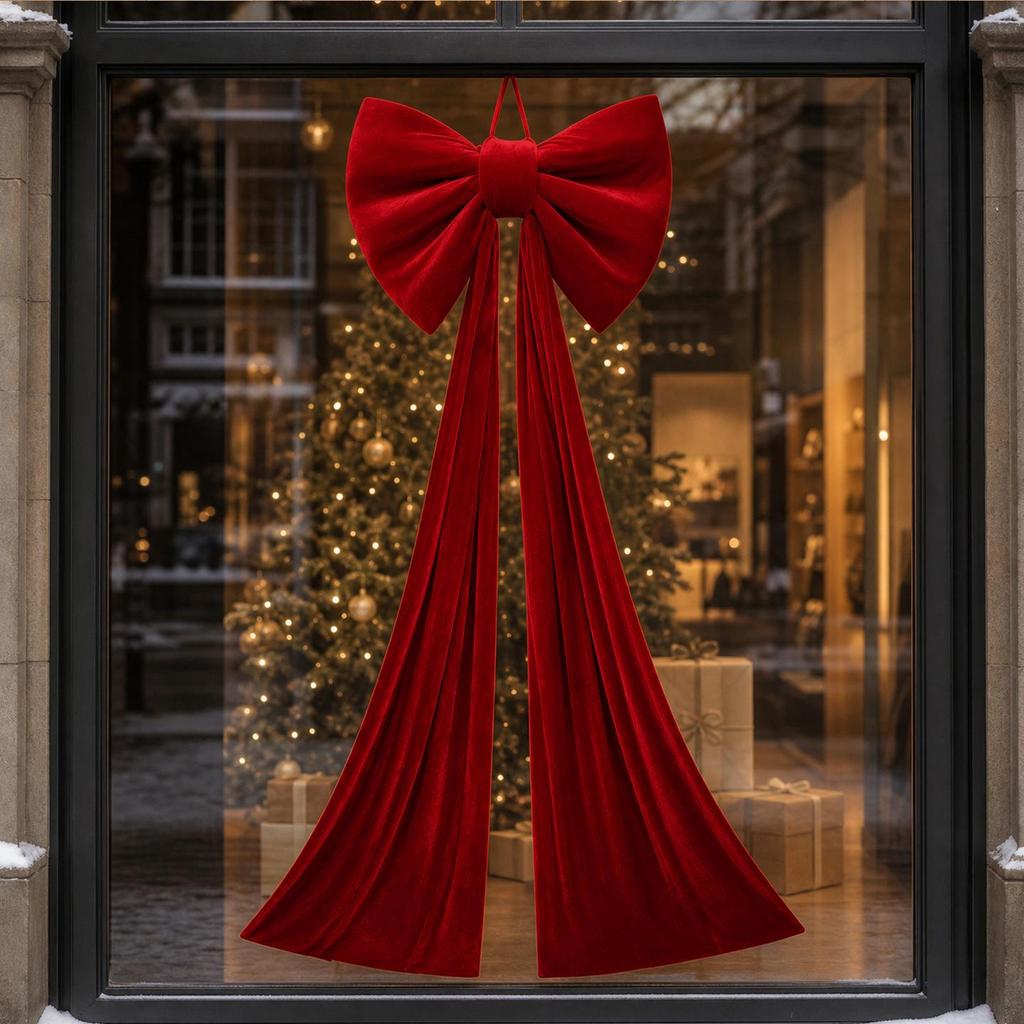 Velvet Wine Red Extra Large Christmas Tree Bow Decoration