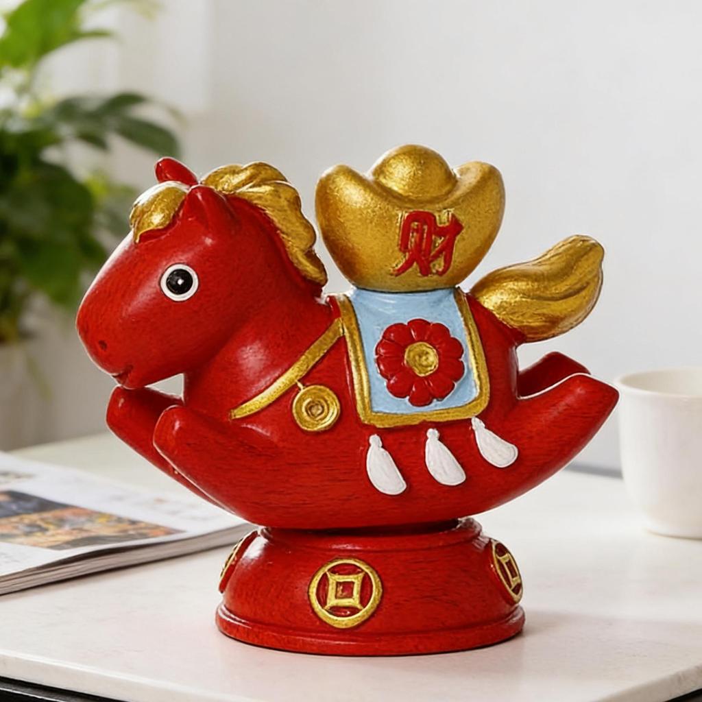 Year Of The Horse Figurine Rotatable Lucky Horse Decor for Wealth 2026 Chinese New Year Decoration for Home Office Store School