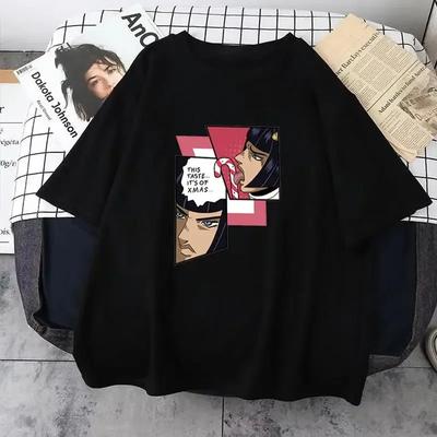 JoJo Bizarre Adventure Anime Potisk Tričko Harajuku Dámské Ležérní Vintage Streetwear Tričko s Krátkým Rukávem Unisex Grafická Trička