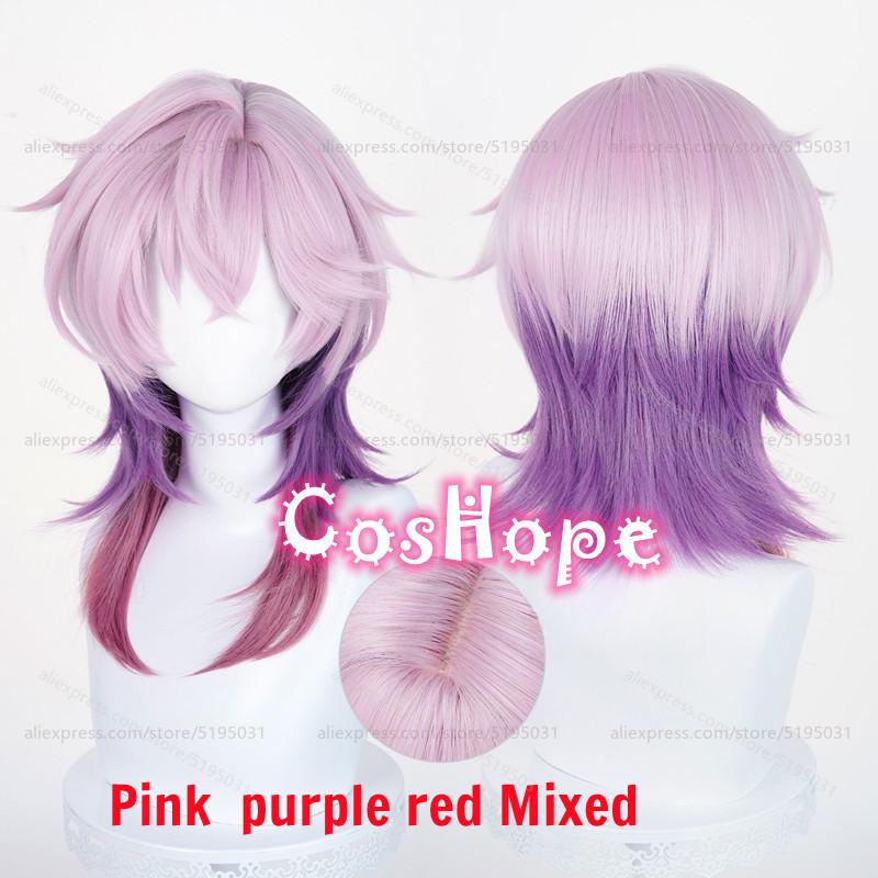 Durin Cosplay Wig 55cm Long Purple Gradient Wig Cosplay Anime Heat Resistant Synthetic Wigs for Halloween Carnival Party Costume