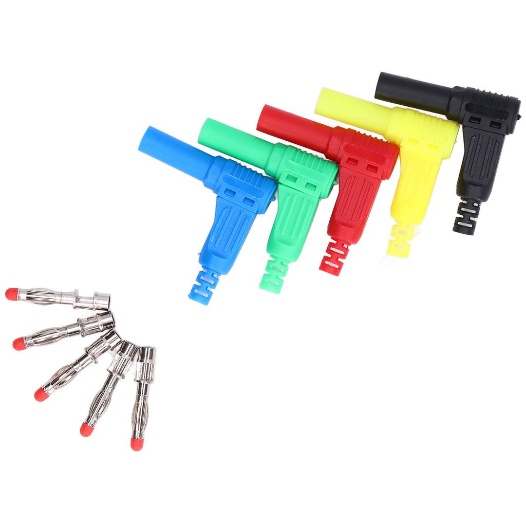 10Pcs Banana Plug Safety Sealed Protection Shrouded 90 Degree DIY Self Assembly Solder Type 4mm