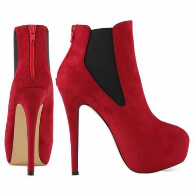 Botas femininas inverno outono sexy 14cm salto extremamente alto veludo botas curtas plataforma casual preto sapatos de festa