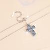 925 Sterling Moissanite Cross Pendant Retro Unisex  Moissanite Necklace 3 Carats Sweater Chain 925 Sterling Silver Clavicle