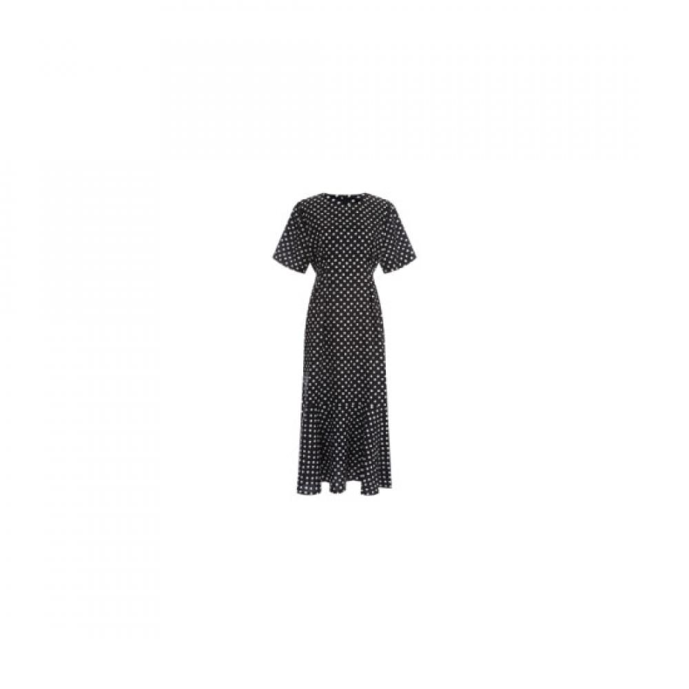 Shop Women Round Waist String Short Sleeve Long Dress Pic Wdr 12033 Black