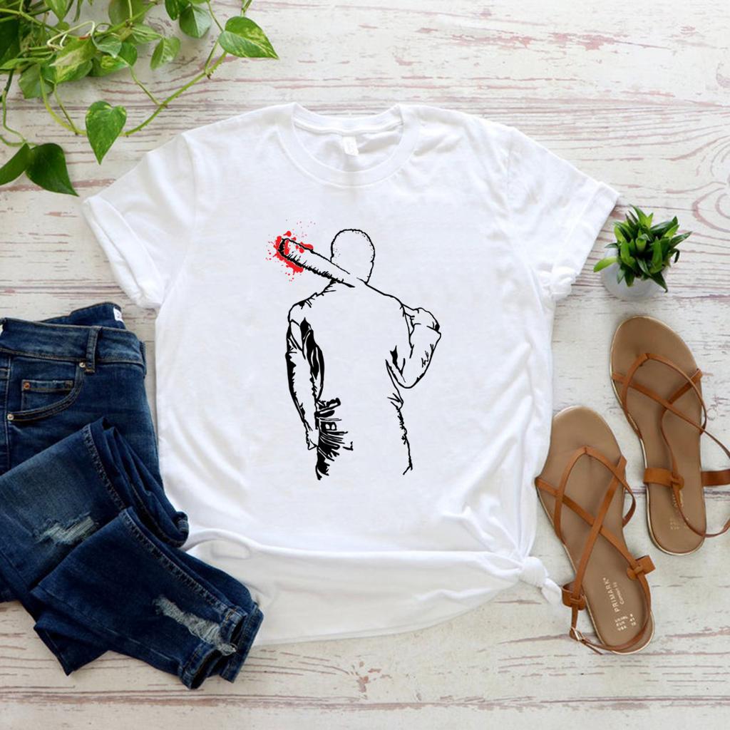 Negan Lucille T Shirt The Walking Dead Unisex TShirt Graphic T Shirts Unisex Short Sleeve Tshirts Cool Casual Streetwear Tops Tee