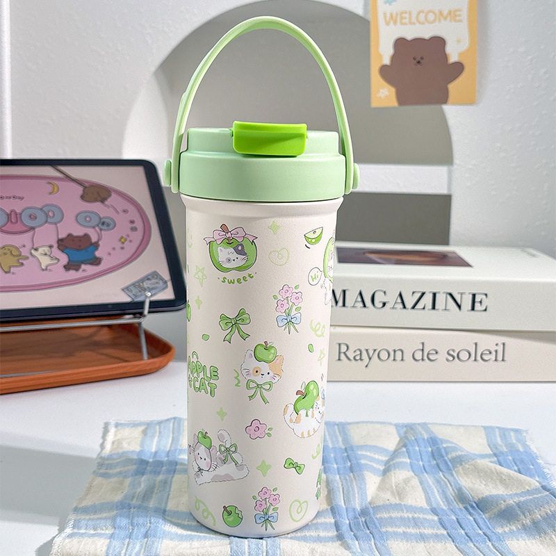 Large-Capacity Thermos Cup for Women, Good-Looking Ice Cup, Portable Car Coffee Cup, Outdoor Sports Water Bottle, Tea Cup
