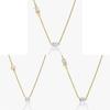 Geometric Vshaped Double Diamond Pendant Necklace With 18k Gold Plating For Womens Casual Wear