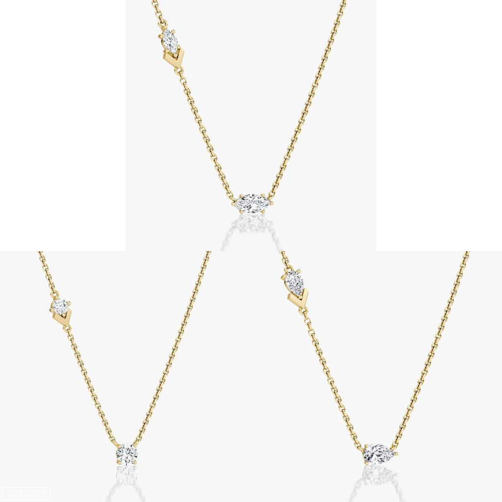 Geometric Vshaped Double Diamond Pendant Necklace With 18k Gold Plating For Womens Casual Wear