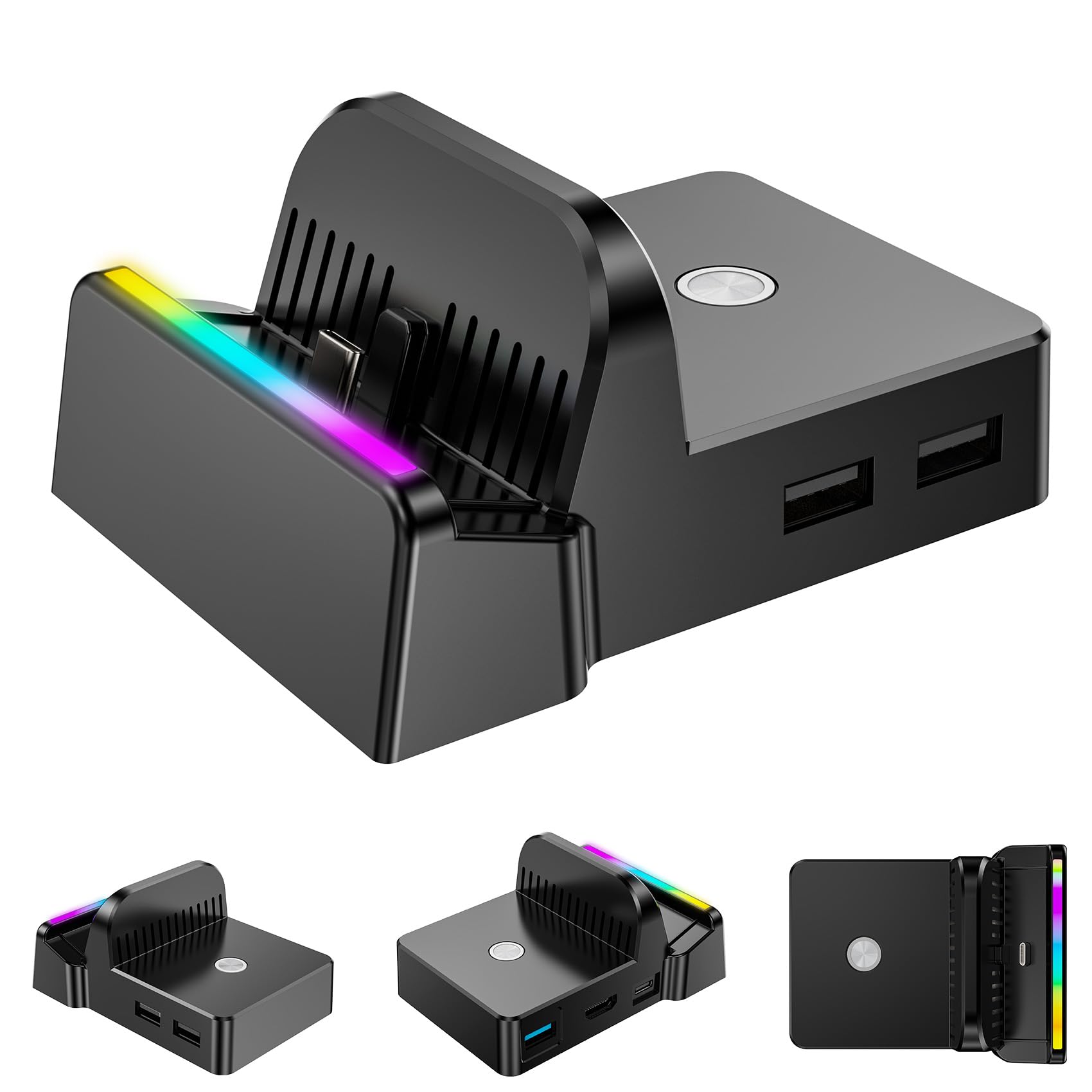 

Nintendo Switch OLED Compatible Dock with 4K Heat Dissipation Smart Fast and Portable Stand Case Not 2/Switch/Switch Output, Design, Chip, Charging, чёрный