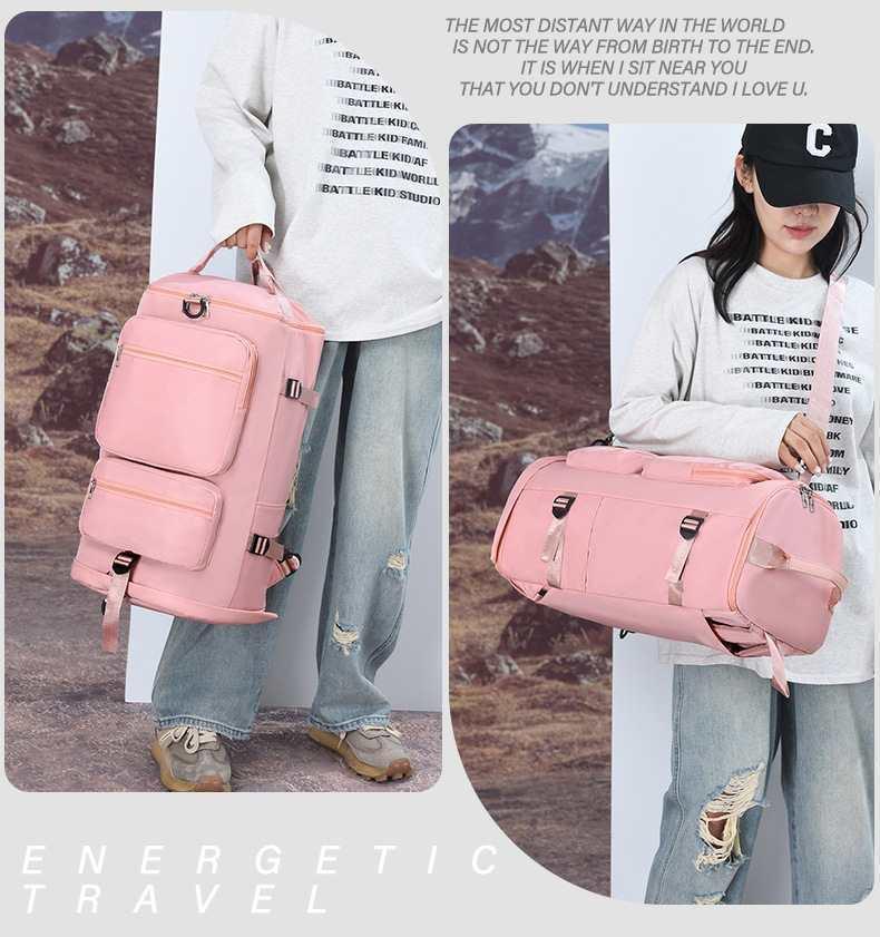 Double Shoulder Travel Backpack, Large Capacity & Lightweight, Wet/Dry Separation, Crossbody Fitness Bag for Sports and Casual Use