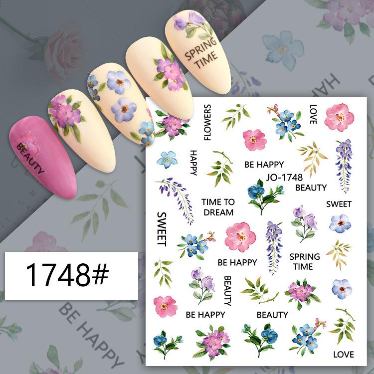 3D Colorful Flower Nail Art Stickers - Sunflower & Rose Self-Adhesive Decals