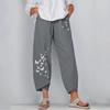 Spring Summer Elastic Waist Cotton Linen Loose Casual Pants for Women's Home Wear