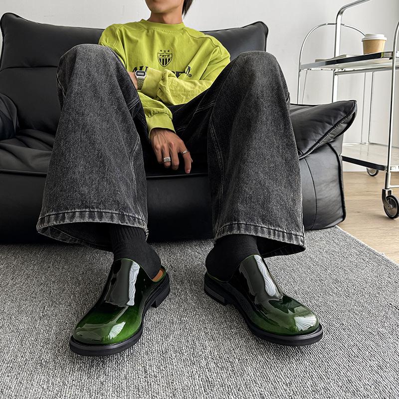 Summer new fashion trend one-pedal Muller shoes dress upright versatile leather slippers 91519-J