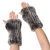 High Quality Custom Knit Mittens Winter Fingerless Chinchilla Fur Gloves Women Real Rex Rabbit Fur Gloves