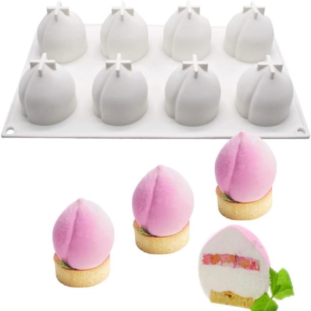 29.5*17cm 8Cavity 3D Peach Silicone Mould Silicone 3D Silicone Baking Mould Soap