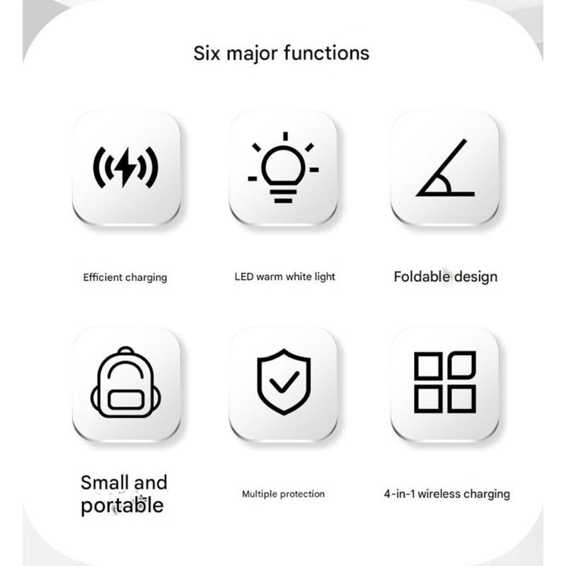 Intelligent 3 In 1 15W Magnetic Fast Charging Station Dock For Phone Earbud Smartwatch Desk Organizers With LED Lighting