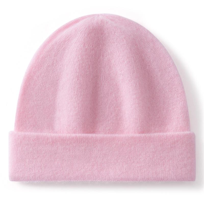 Children's Cashmere Hat% Pure Cashmere Autumn and Winter New Casual Versatile Double-layer Knitted Thermal Head Hat