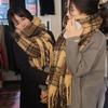 Maillard Scarf Winter Atmosphere Mohair Scarf Women's High end Plaid New Scarf Neck Shawl
