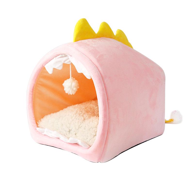 Dinosaur-Shaped Cat and Dog House: Cozy, All-Season, Detachable, and Washable Pet Bed