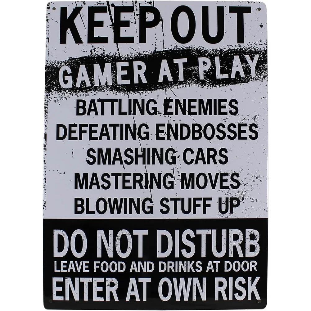 Eat Sleep Game Repeat Metal Tin Signs Posters Plate Wall Decor for Garage Game Room Bars Man Cave Cafe Clubs Retro Poster Plaque