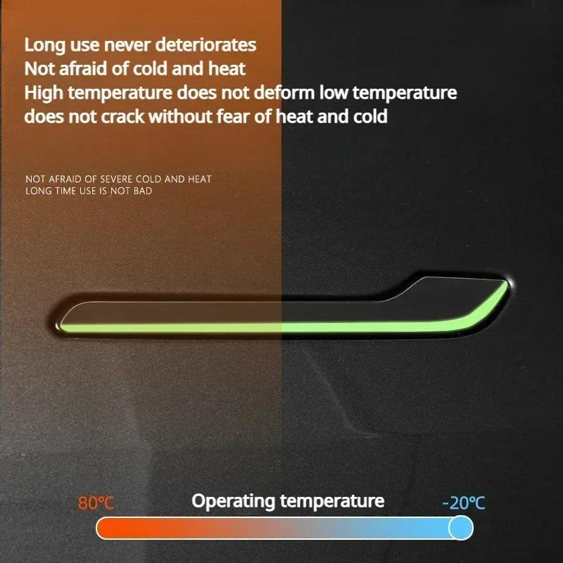 4Pcs Car Luminous Door Handle Sticker for Tesla New Model 3/Y Juniper 2025 Night Glow Door Handle Cover Protector Accessories