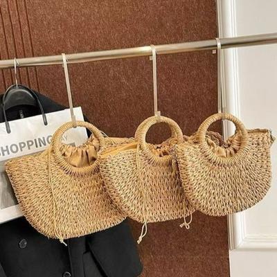 New Summer Straw Bag Vegetable Basket Handbag Large Capacity Tote Bag Women's Handwoven Bag Vacation Beach Bag