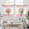 2 Pcs Flower vase print curtains,suitable for bedroom,living room kitchen decoration,home decoration,window decoration