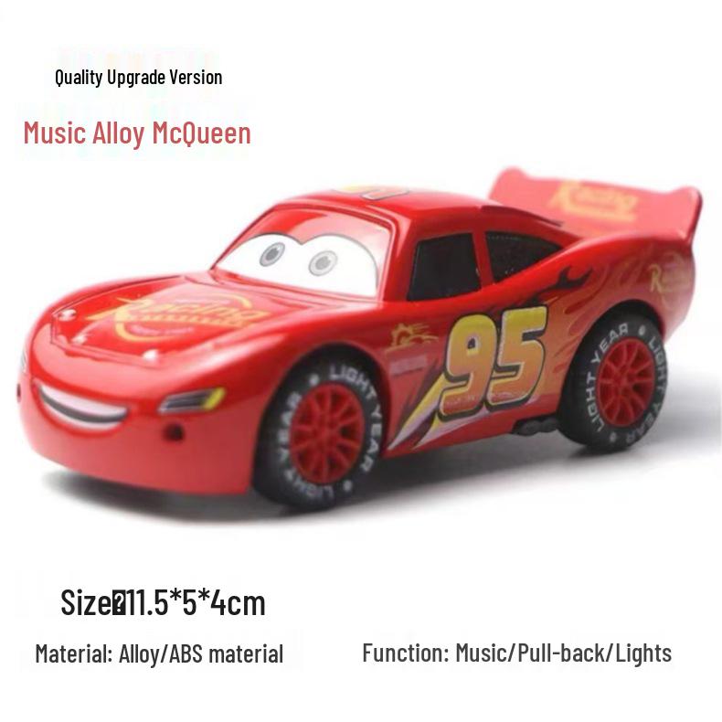 3D Lights & Music Lightning McQueen Pull-Back Alloy Toy Car - Third Generation