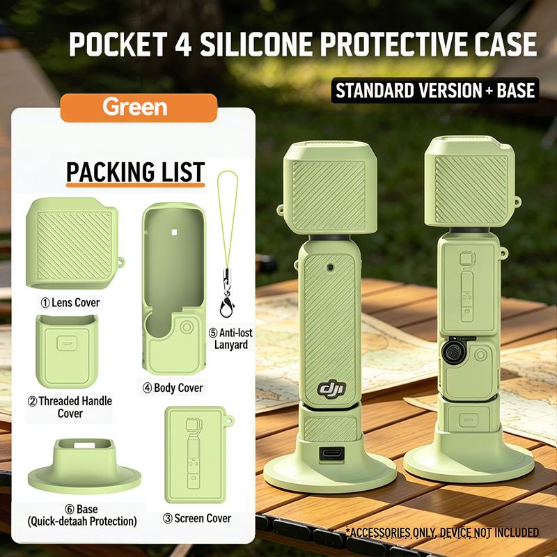 Silicone Case for DJI Osmo Pocket 4 Protective Cover Anti-Scratch Lens Cap Protector Camera Shell Accessories
