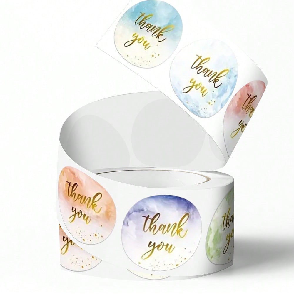 Roll Packaging, Thank You, Floral Handicrafts, Decoration Envelope, Decoration for Weddings, Stickers