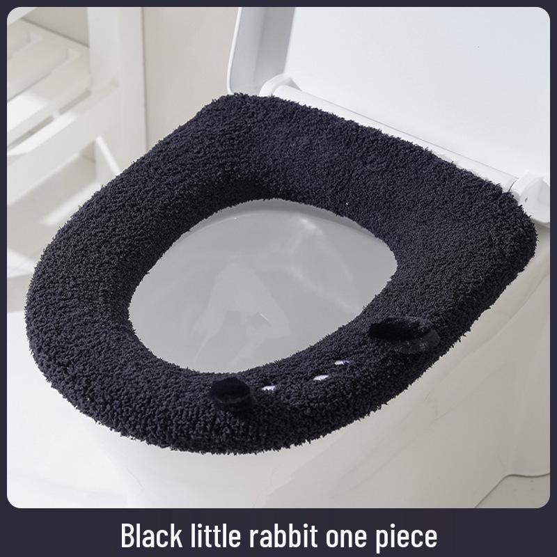 2025 Thick Velvet Plus Size Plush Toilet Seat Cushion - Warm, Washable, O-Shape Winter Cover