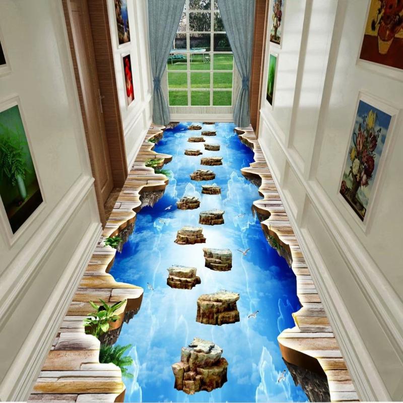 3D Carpet Door Entry Hallway Aisle Long Entrance Living Room Home Stream Carp Rug Office Floor Mats Commercial Hotel Carpets RUG