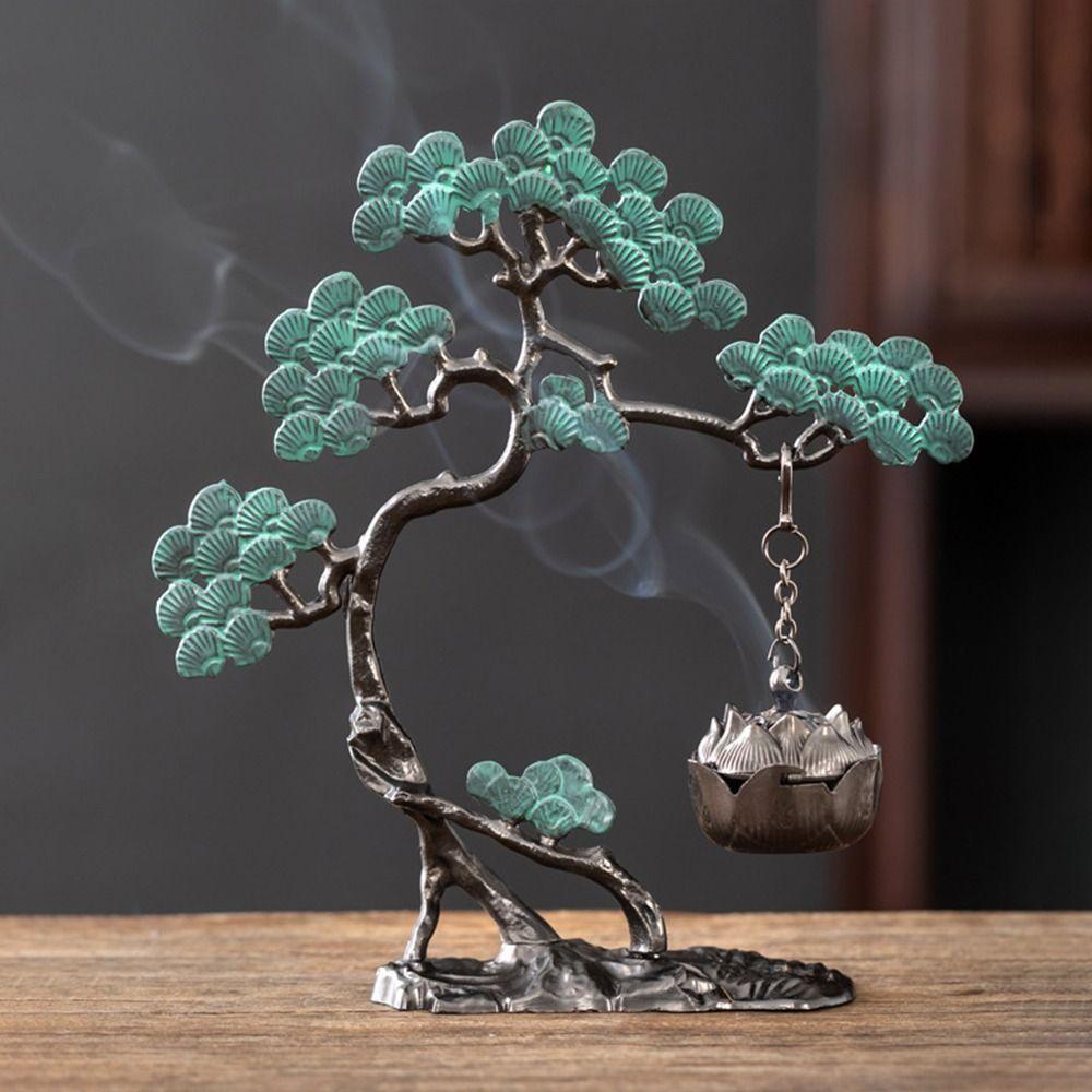 Chinese Style Vertical Incense Burner Pine Gourd Zinc Alloy Incense Holder Vintage Good Symbolism Incense Burning Accessories