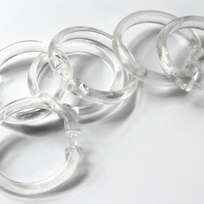 Plastic Shower Curtain Rings,Shower Curtain Hooks,12Pieces O Shape Bathroom Shower Curtain Hooks Easy To Snaps Gift