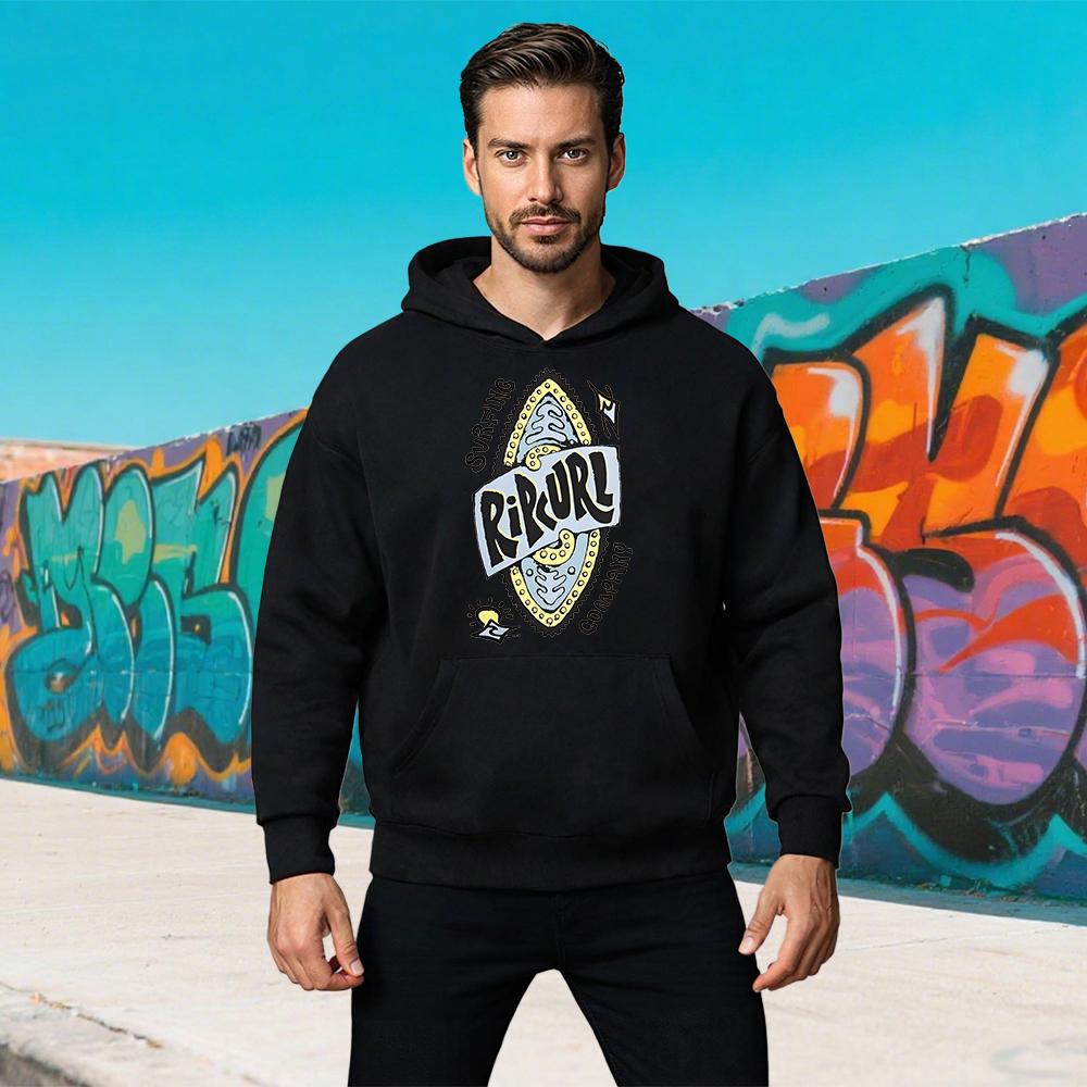 Neues Herren Outdoor Herbst- und Winter-Sweatshirt mit RIPCURL Buchstabenaufdruck, Langarm, Sport, Surfen, Casual, Pullover, Fitness-Hoodies