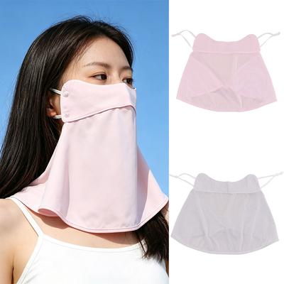 Anti UV Ice Silk Face Cover UPF 50+ Neck Wrap Cover Thin Face Sunscreen Veil  for Men Women