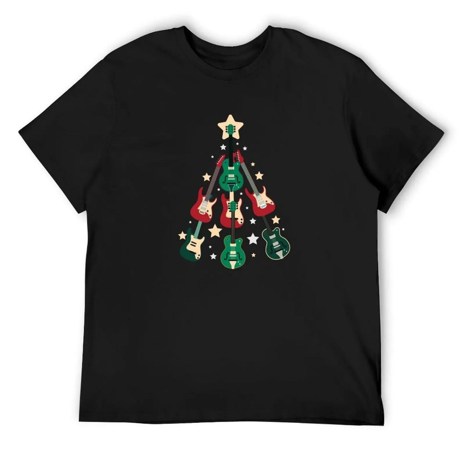 

GUITAR CHRISTMAS TREE T-Shirt sports fans tees oversize t-shirts man plus sizes men graphic t shirts XXXXXL різнокольоровий