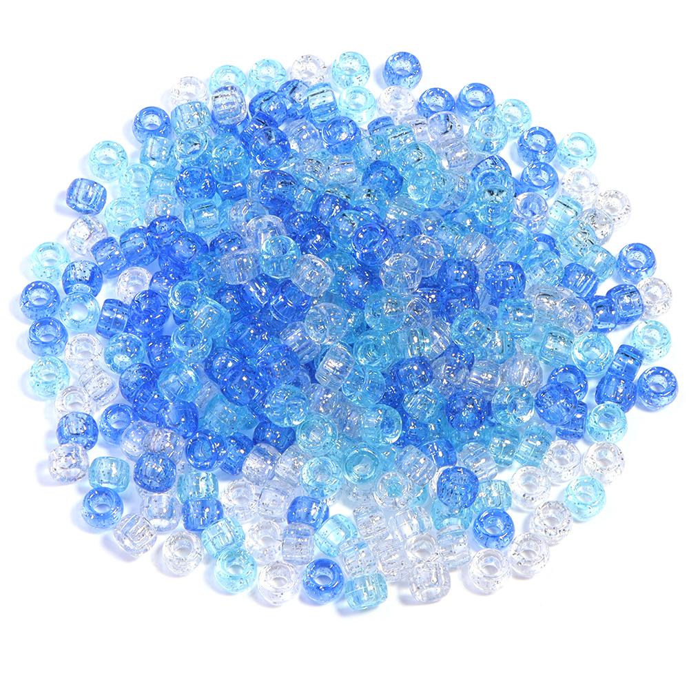 200pcs/lot Colored Acrylic Big Hole Beads For Jewelry Making Loose Spaced Round Bead DIY Bracelet Necklace Accessories Wholesale