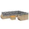 VidaXL Salon de Jardin avec Coussins 10 pcs, Canapés de Terrasse, Ensemble de Meubles de Patio, Mobilier d'Extérieur, Beige 3257494
